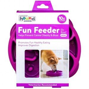 NEW Outward Hound "FUN FEEDER SLO-BOWL" Medium/Mini Purple Dog Food Dish
